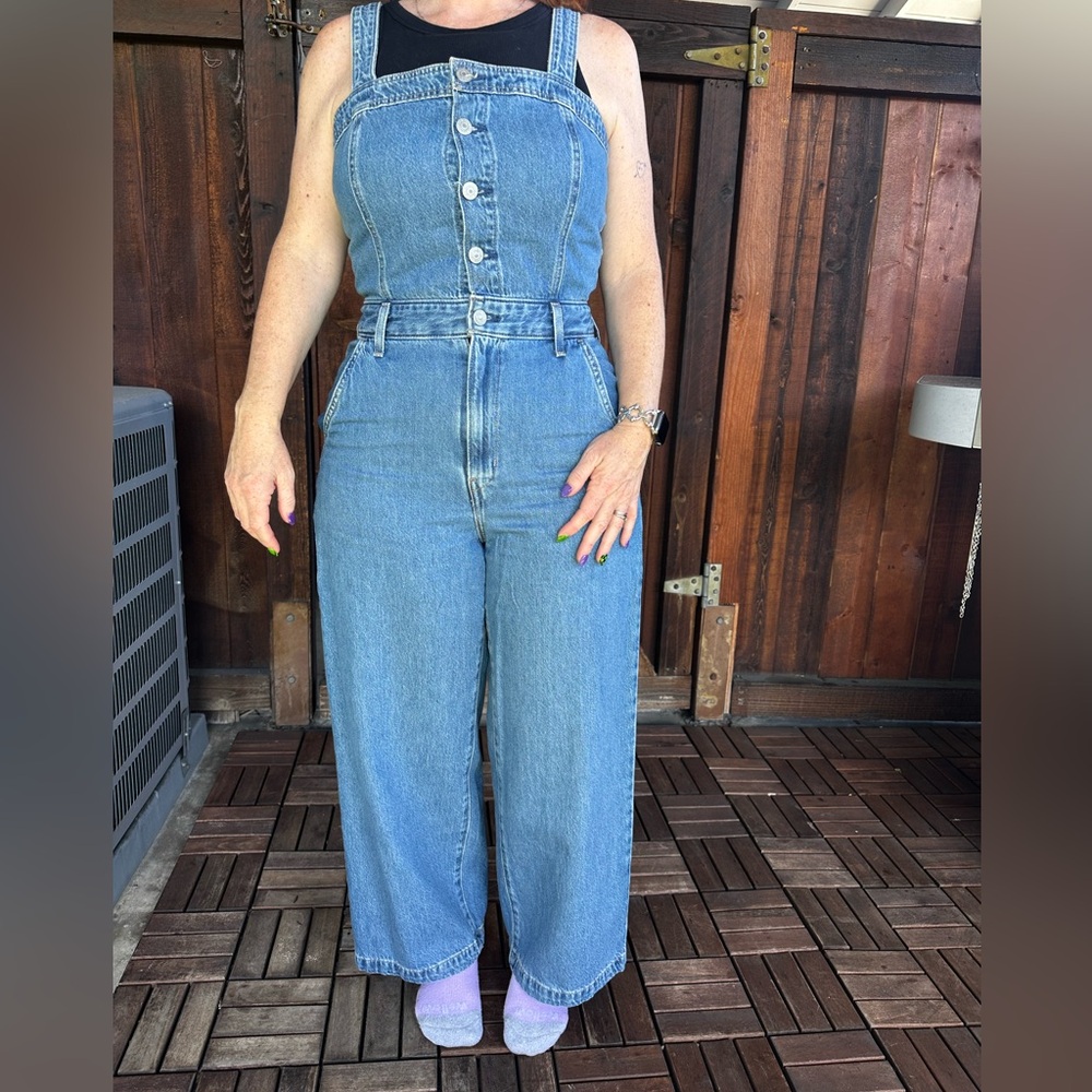 Levi Drea Denim Button-Up Jumpsuit Size Small
